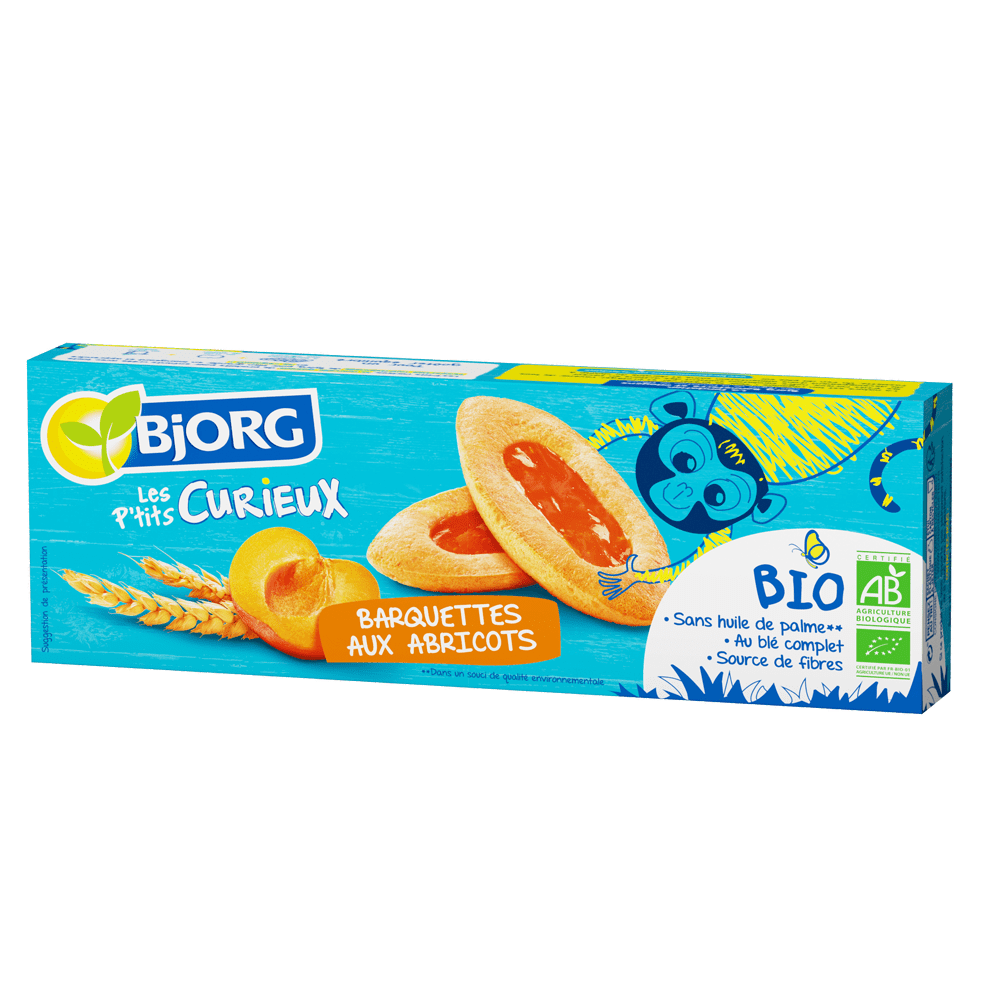 Biscuiti Bio barcute cu caise, 120 g, Bjorg