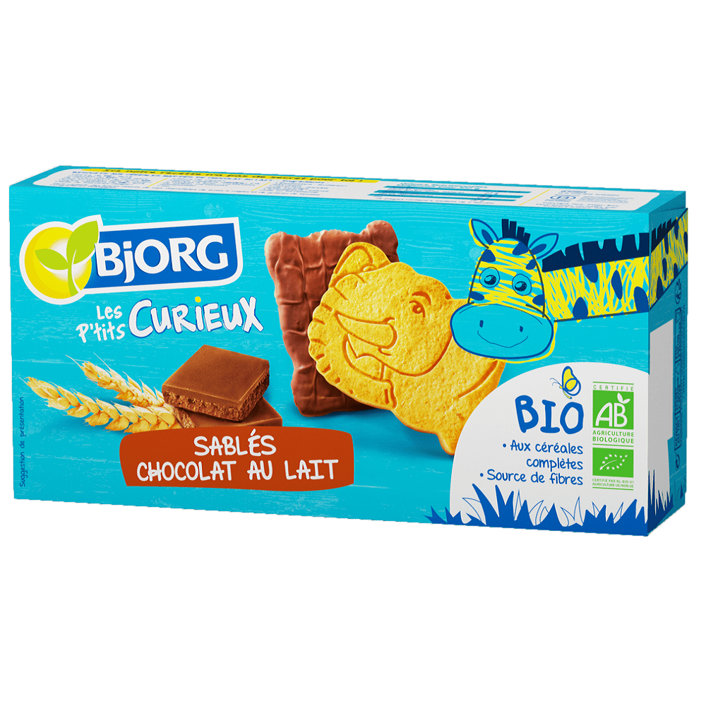 Biscuiti Bio glazurati cu ciocolata si lapte, 192 g, Bjorg