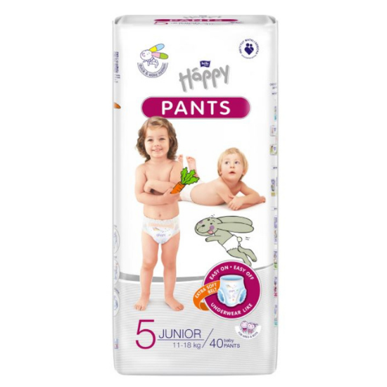 Scutece Pants Junior, Nr. 5, 11-18 kg, 40 bucati, Happy