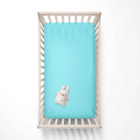 Cearceaf cu elastic din tricot, 120x60 cm, Cyan, Tuxi Brands 518250