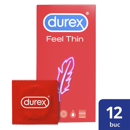 Prezervative Feel Thin, 12 bucati, Durex 541060