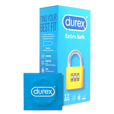 Prezervative Extra Safe, 12 bucati, Durex 541661