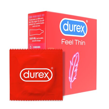 Prezervative Feel Thin, 3 bucati, Durex 541769