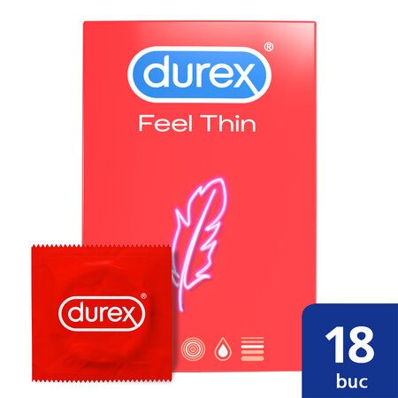 Prezervative Feel Thin, 18 bucati, Durex 541773