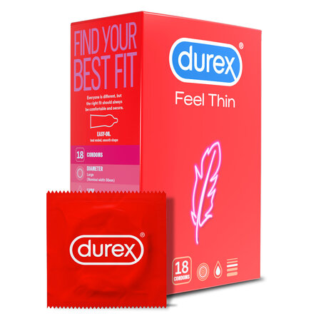 Prezervative Feel Thin, 18 bucati, Durex 541771