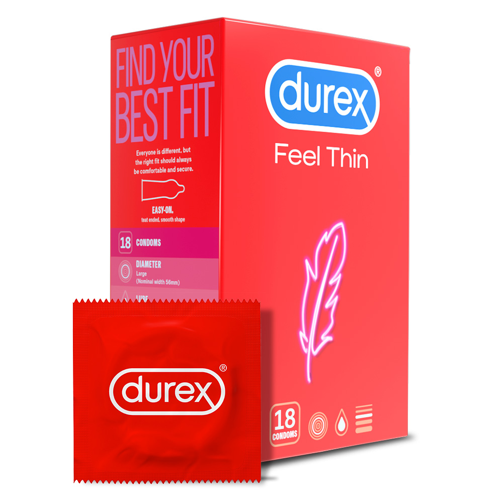 Prezervative Feel Thin, 18 bucati, Durex