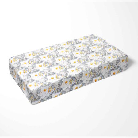 Cearceaf cu elastic, 120x60x15 cm, Elefanti, Tuxi Brands 519627
