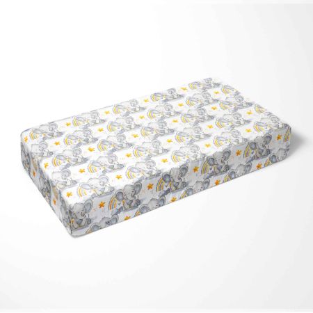 Cearceaf cu elastic, 140x70x15 cm, Elefanti, Tuxi Brands 519667