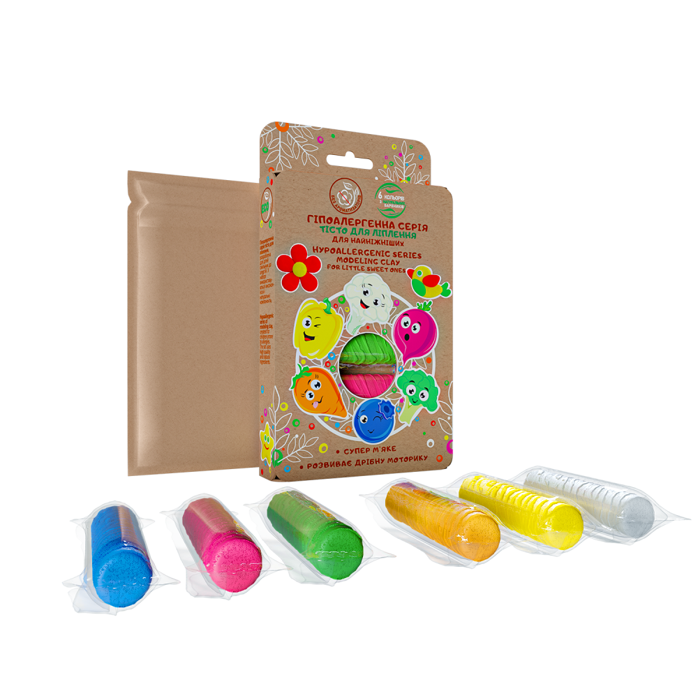 Set plastilina ecologica 6 culori, 180 g, Okto