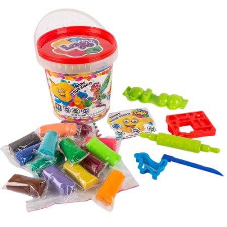 Set plastilina 100% eco si forme de modelaj 15 culori