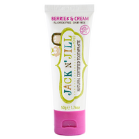 Pasta de dinti naturala pentru copii cu aroma de Fructe de Padure si Frisca, +6 luni, 50 g, Jack N Jill