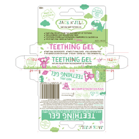 Gel calmant natural pentru eruptii dentare bebelusi, +4 luni, 15 g, Jack N Jill 766380