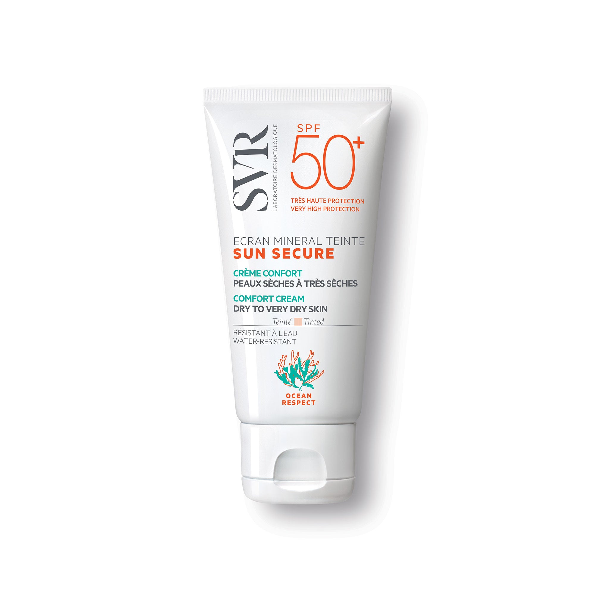 Crema nuantatoare piele uscata SPF 50+ Sun Secure Ecran Mineral Teinte, 50 ml, SVR