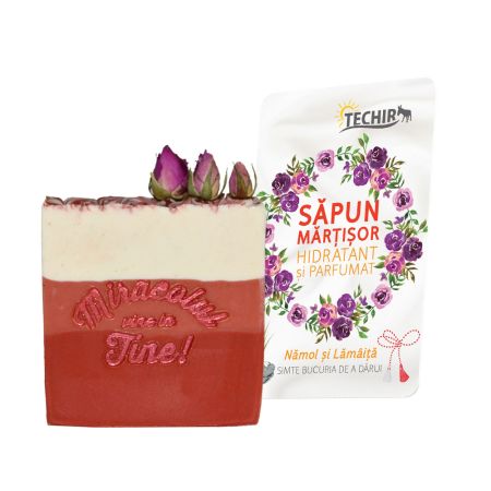 Sapun Martisor hidratant si parfumat, Namol si Lamaita, 120 g, Techir