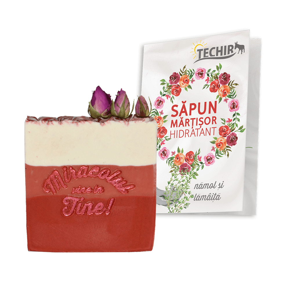 Sapun natural hidratant cu namol si lamaita Martisorul, 120 g, Techir