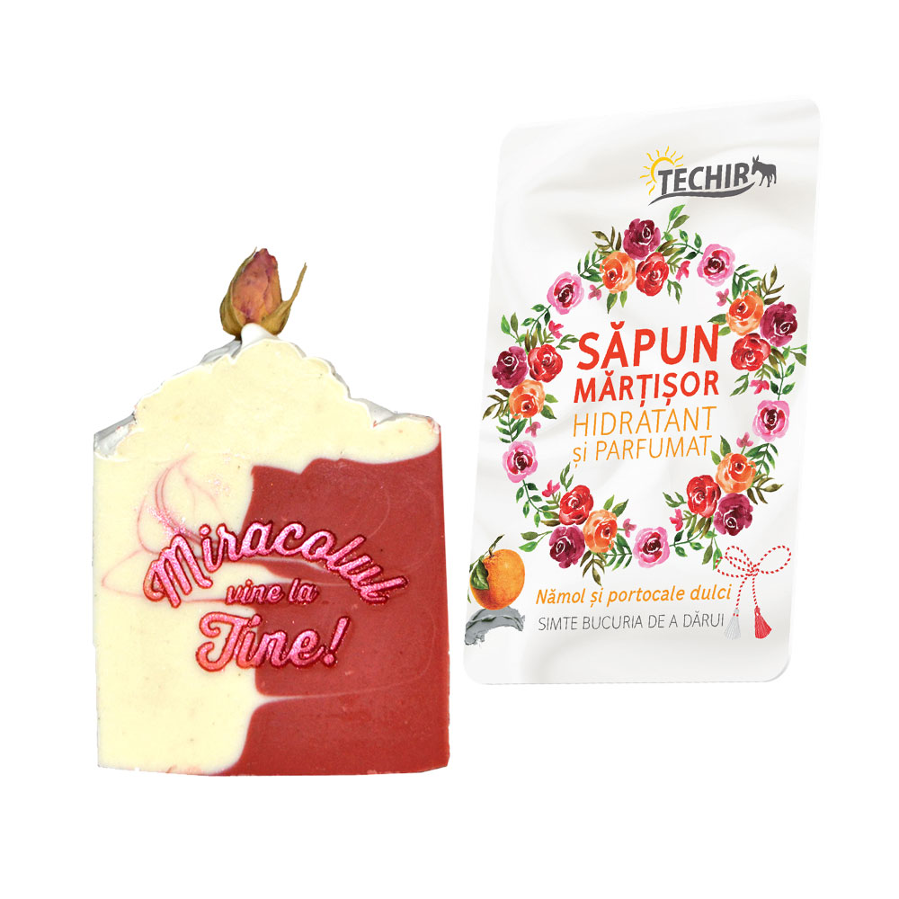 Sapun Martisor hidratant si parfumat, Namol si Portocale dulci, 120 g, Techir