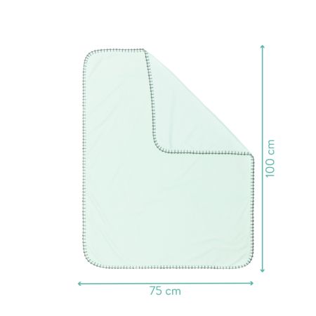 Paturica din bumbac bio 100%, 75X100 cm, Esmerald Mint, Fillikid 489643