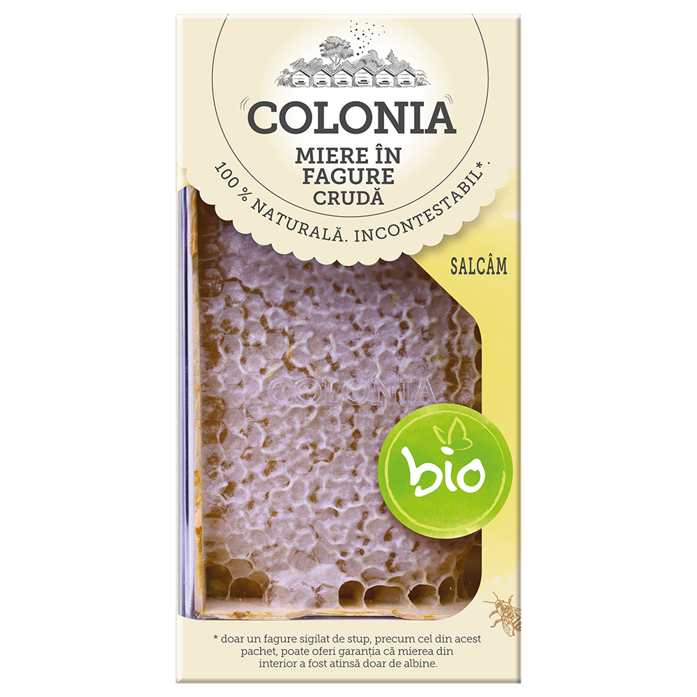 Fagure cu miere de salcam bio cruda, 150 g, Colonia