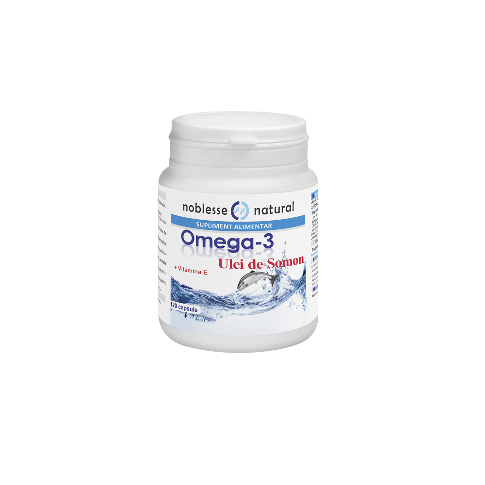 Omega 3 Forte ulei somon   Vitamina E, 120 capsule, Noblesse