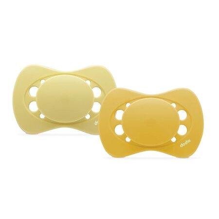 Set 2 suzete design eco galben, 0-6 luni, Dodie 489773