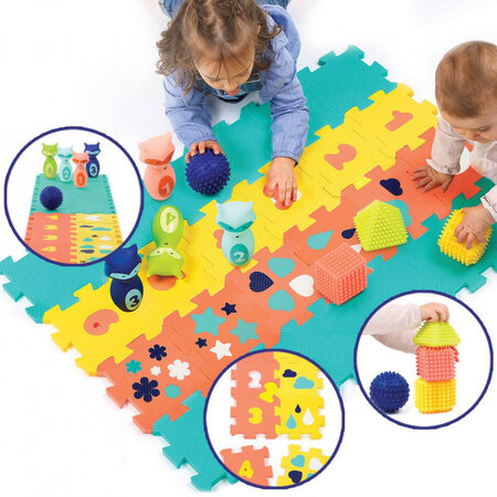 Set covoras activitati cu popice si forme, +6 luni, Ludi 490448