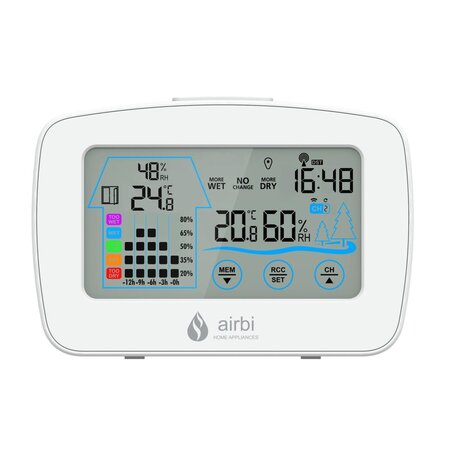 Set Termometru si higrometru digital cu transmitator wireless extern Control, Airbi 490582