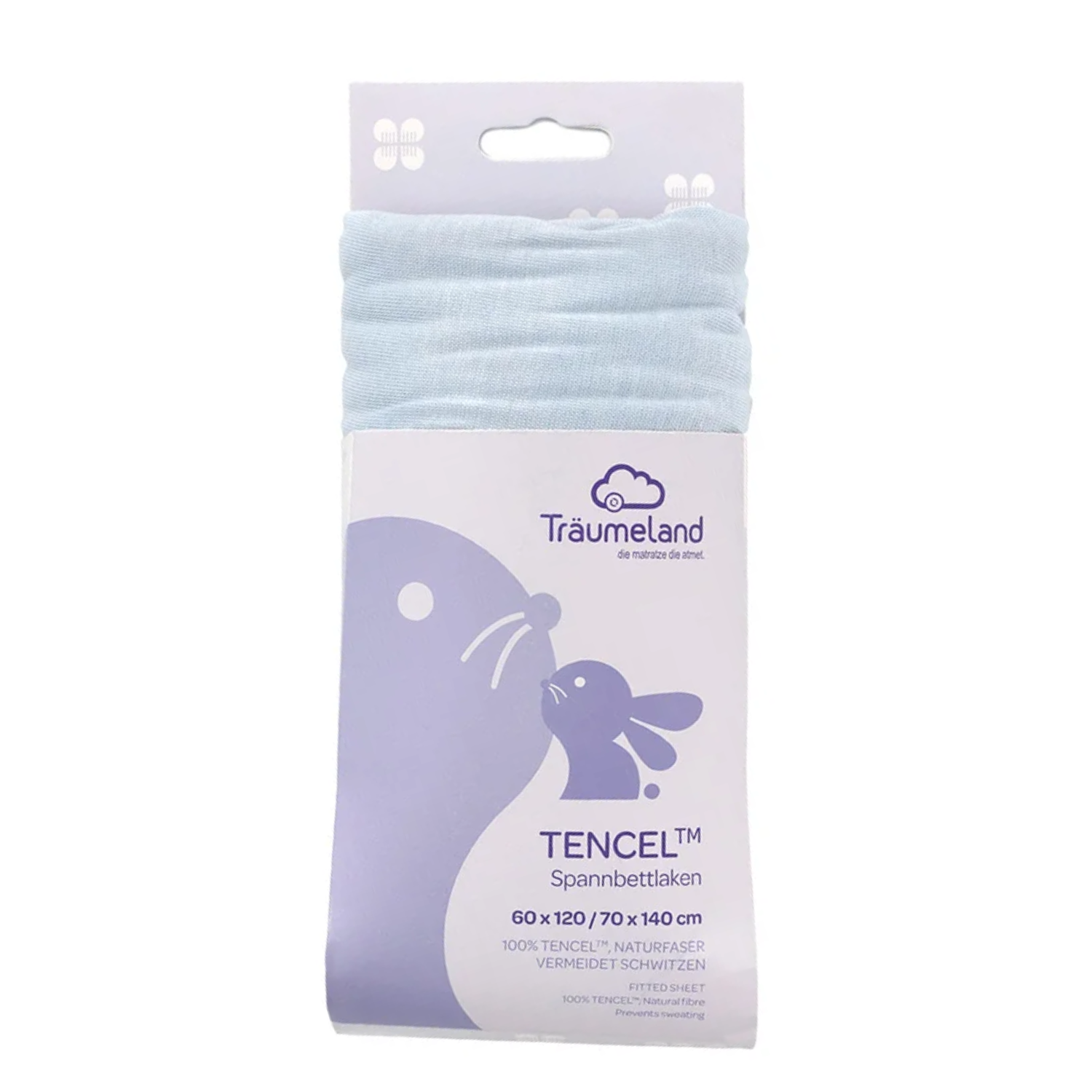 Cearceaf de pat din Tencel, Albastru, 60x120 cm/70x140 cm, Traumeland