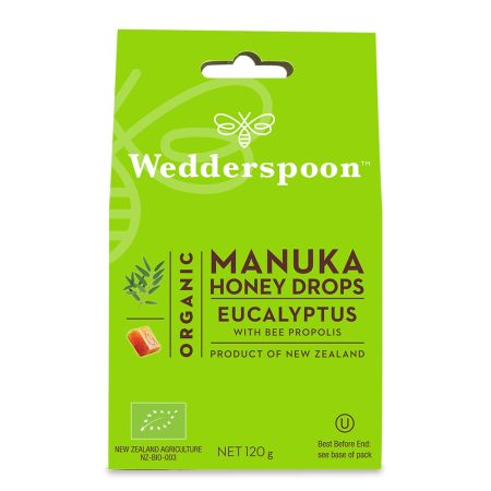 Bomboane organice cu miere de Manuka, eucalipt si propolis