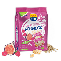 Porridge Bio cu smochine si zmeura fara zahar, 375g, Isola Bio