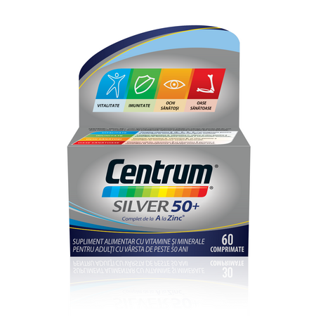 Multivitamine de la A la Z Silver 50+, 60 comprimate