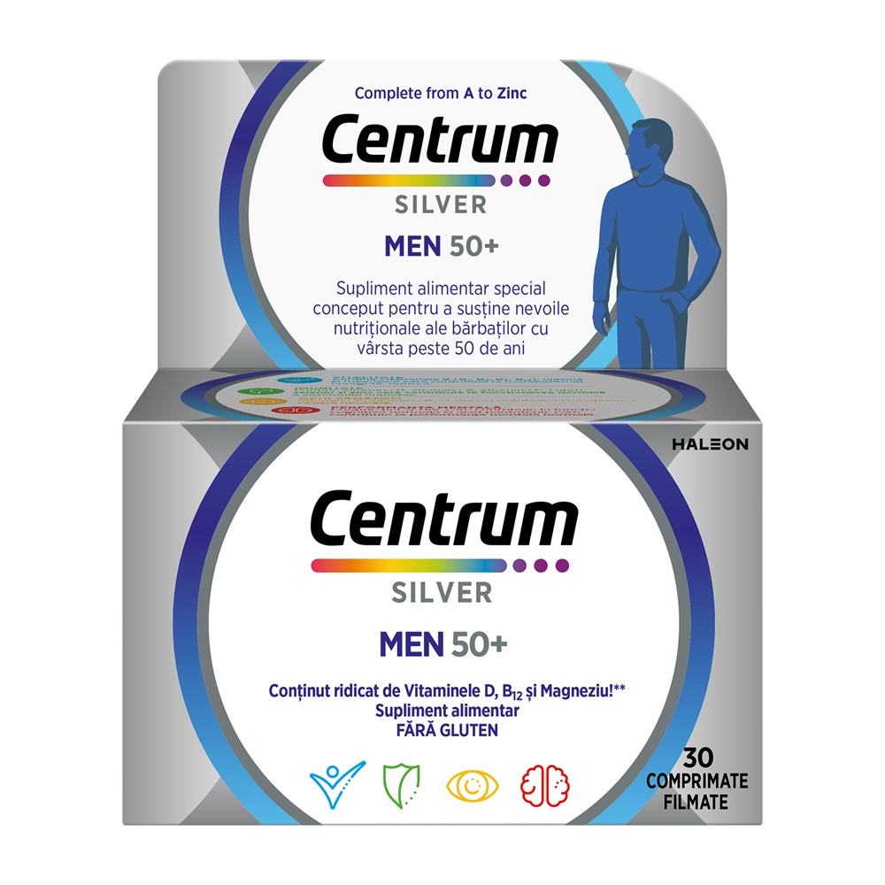 Centrum Silver 50+ pentru barbati, 30 comprimate, GsK