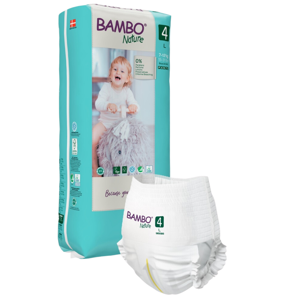 Scutece Ecolabel Pants, Nr. 4,  7-12 kg, 40 bucati, Bambo Nature