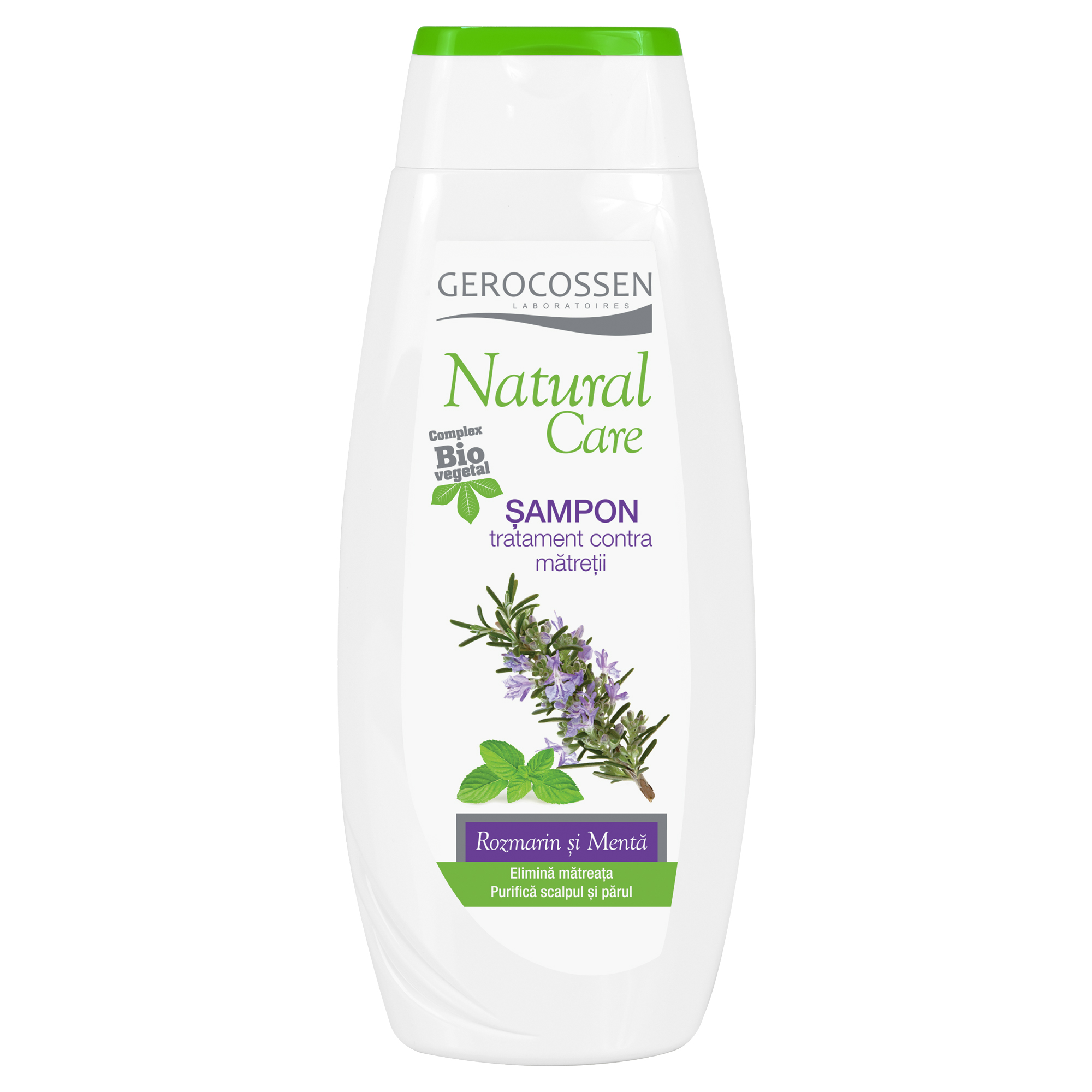 Sampon tratament contra matretii cu Rozmarin Bio si Menta Natural Care, 400 ml, Gerocossen