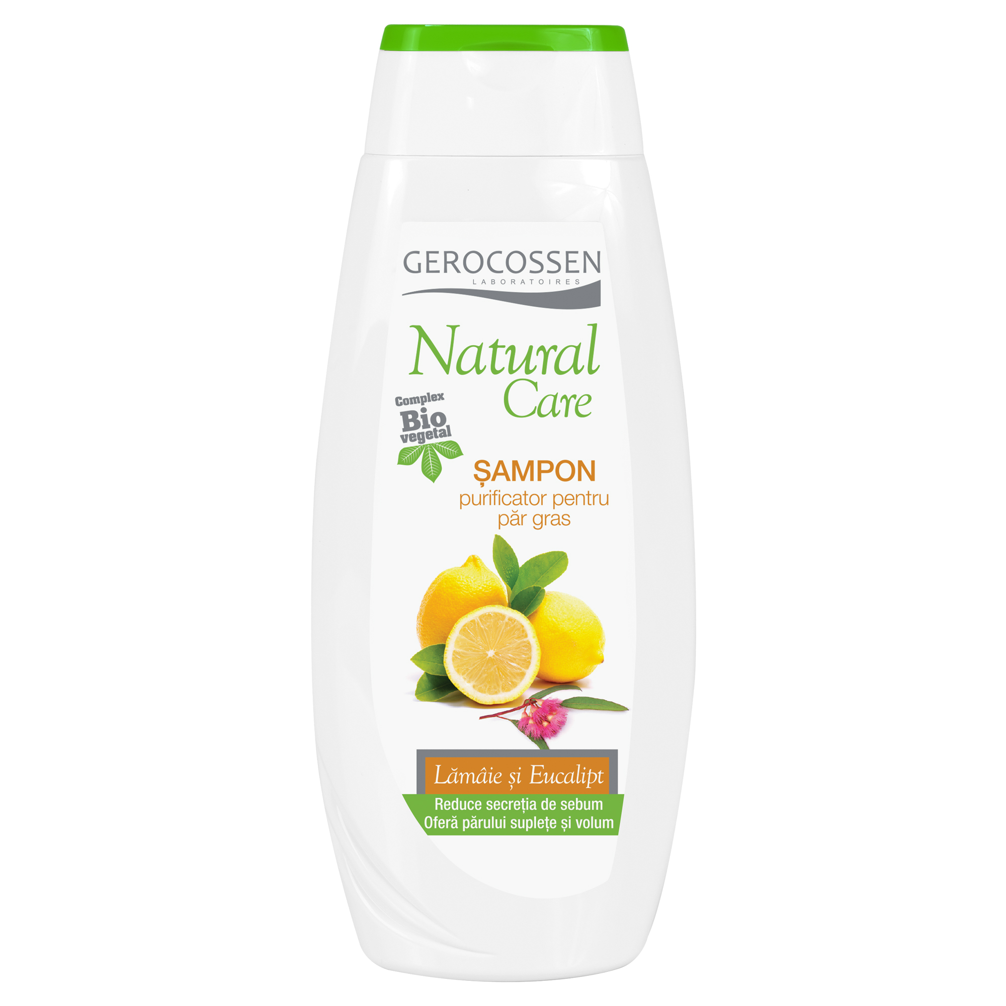 Sampon purificator pentru par gras cu Lamaie si Eucalipt, Natural Care, 400 ml, Gerocossen