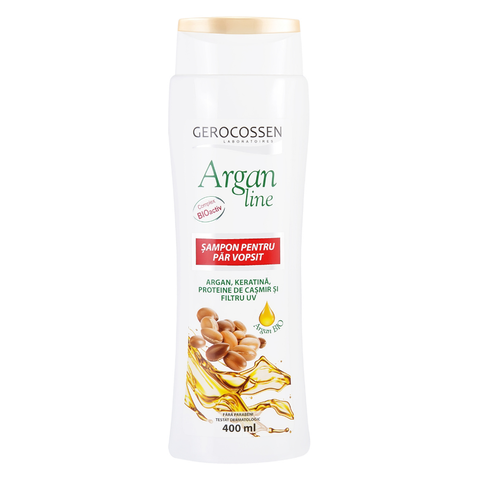 Sampon pentru par vopsit Argan Line, 400 ml, Gerocossen