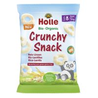 Crunchy Snack Bio cu orez si linte, 8 luni+, 25 g, Holle