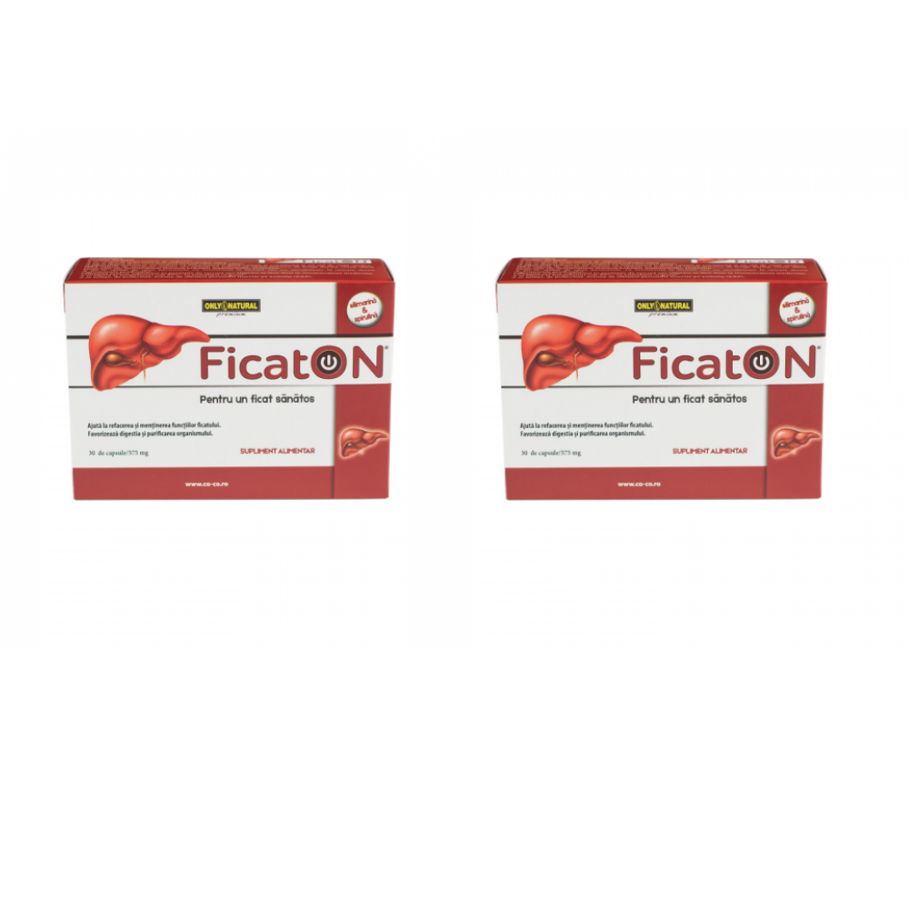 Pachet FicatON, 575 mg, 2x30 capsule, Only Natural