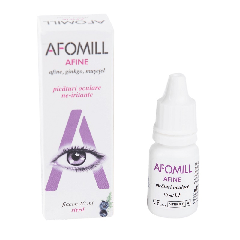 Picaturi oculare ne iritante, afine,10 ml, Afomill