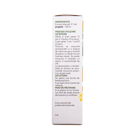 Tinctura de propolis purificat 95%, 30 ml, Albina Carpatina 817006