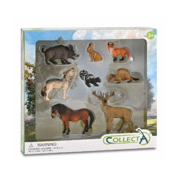 Set 8 figurine picatate, animale de padure, Collecta