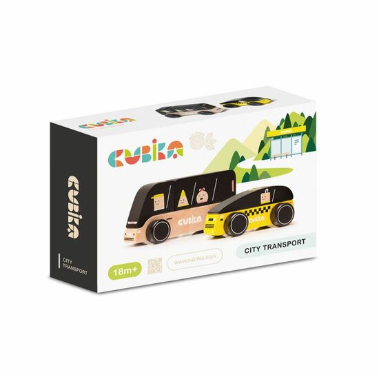 Jucarie din lemn City Truck, +18 luni, Cubika 492124