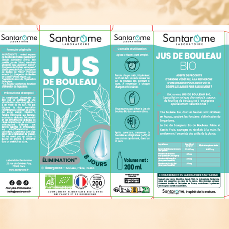 Suc de mesteacan Bio, 200 ml, Santarome 806073