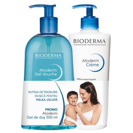 Pachet Atoderm Crema parfumata 500 ml + Atoderm Gel de dus 500 ml