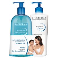 Pachet Atoderm Crema parfumata 500 ml + Atoderm Gel de dus 500 ml, Bioderma 