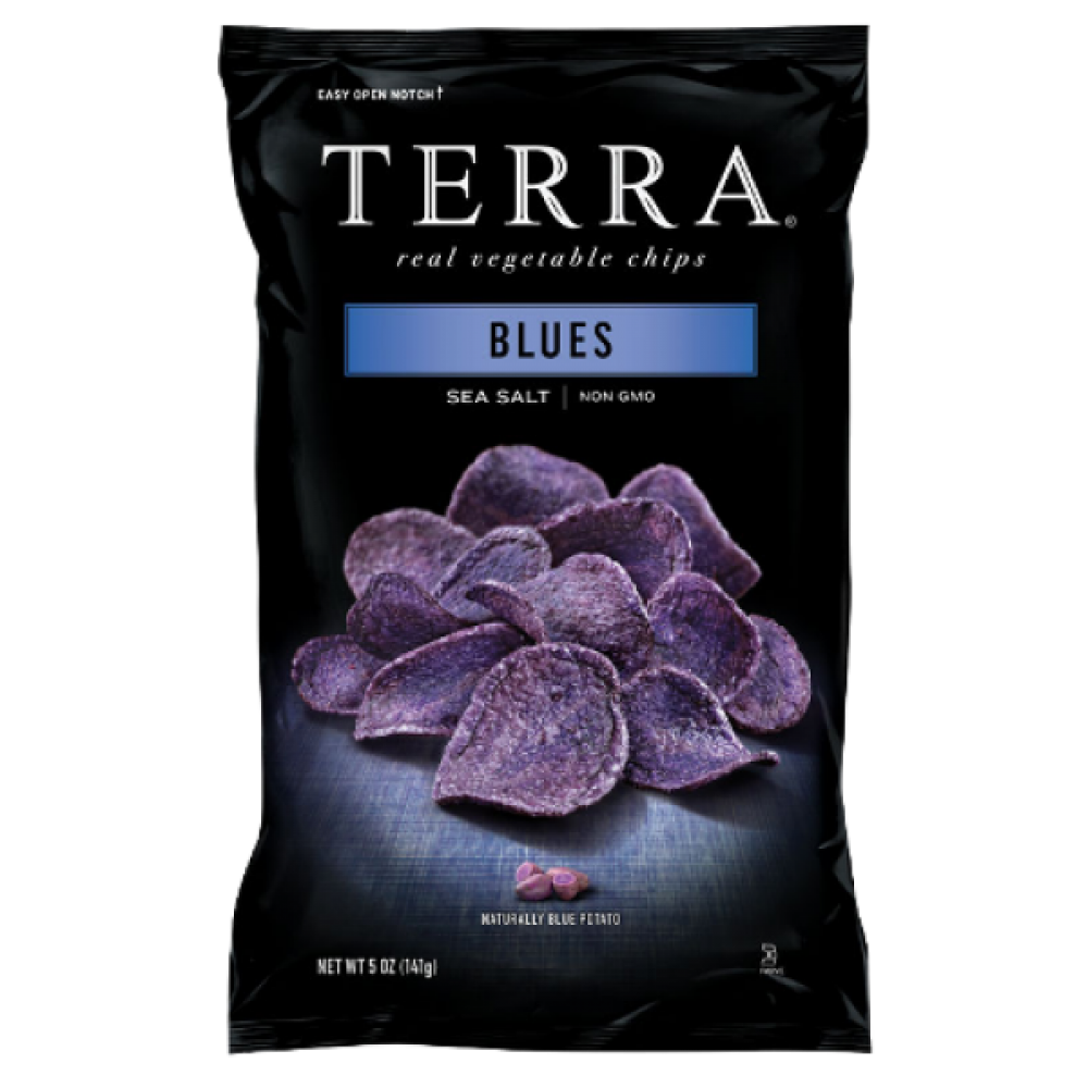 Chipsuri cu sare de mare Blues, 110 g, Terra 