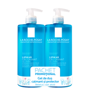 Oferta pachet Lipikar gel de spalare pentru piele sensibila bebelusi, copii si adulti 750 ml, 2 la pret de 1, La Roche Posay