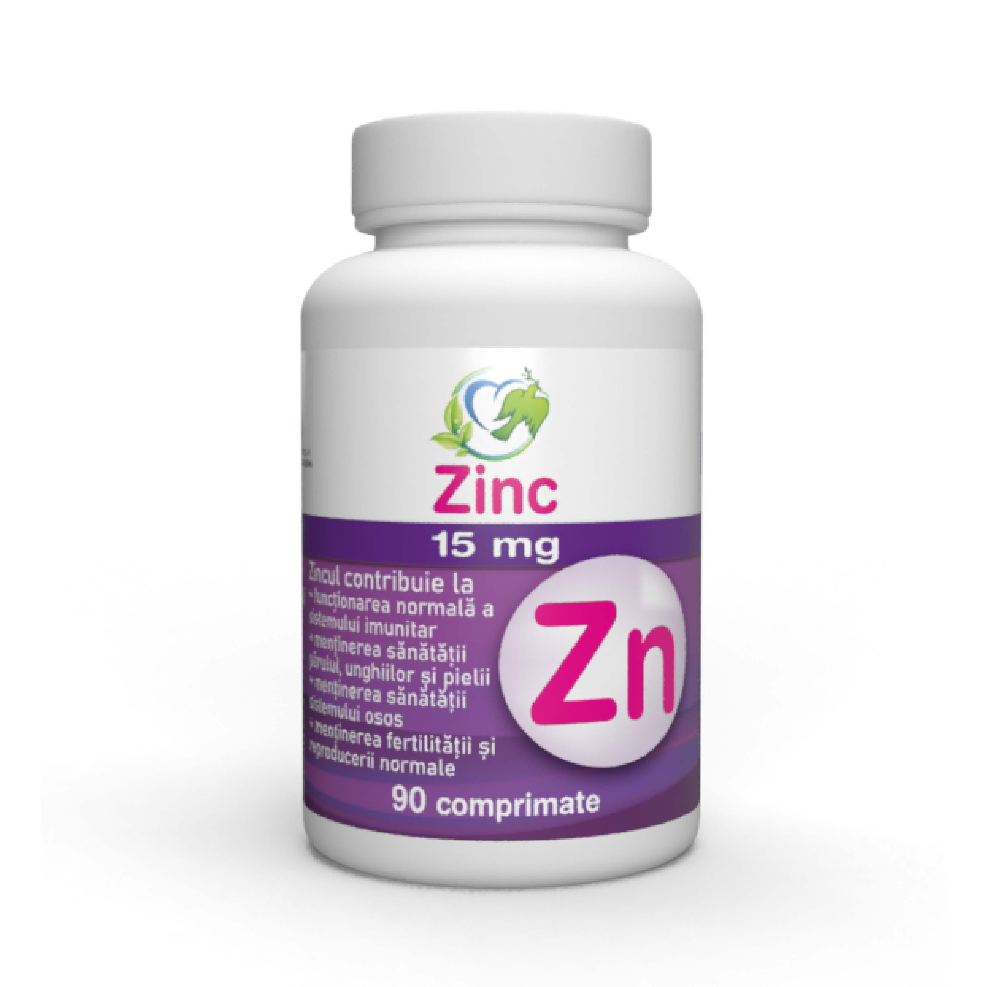 Zinc, 15 mg, 90 comprimate, Justin Pharma