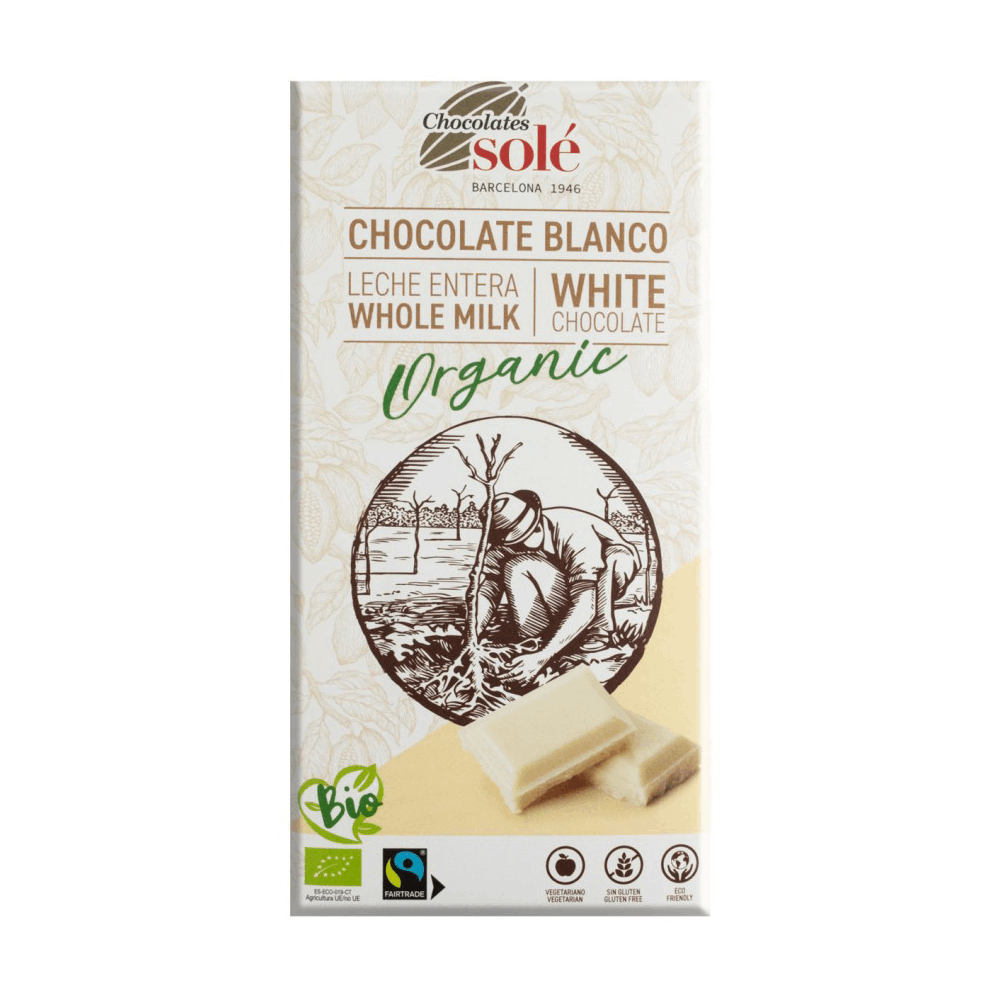 Ciocolata alba Bio, 90g, Chocolates Sole