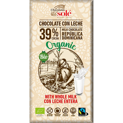 Ciocolata bio cu lapte, 100 g, Chocolates Sole