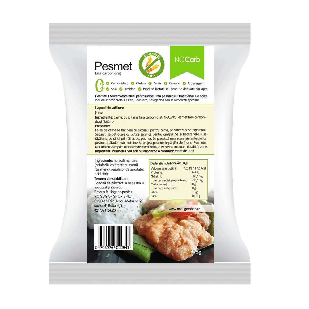 Pesmet fara carbohidrati, 375 g, NoCarb